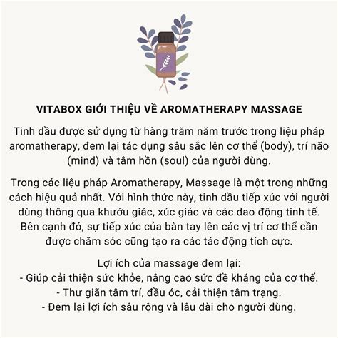 Dầu Massage Revive Aromatherapy Body Massage Oil Vitabox