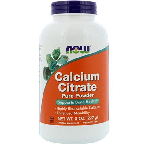 Now Supplements Calcium Citrate Powder Highly Bioavailable Calcium