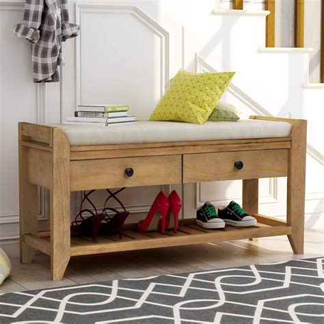 Cushioned Bench Seat With Shoe Storage Bedroom Ideas