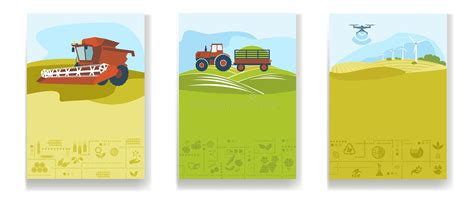 Collection Of Templates For Agricultural Brochures With Combine