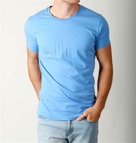 New Mens Basic Crew Neck Tees Cotton Plain T Shirts Casual Slim Fit Tee