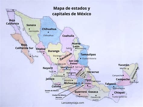Los Estados De M Xico Con Sus Capitales Mapa Con Estados The Best