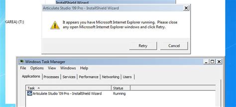 Get new version of installshield. InstallShield Wizard, Internet Explorer running ...