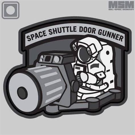Mil Spec Monkey Space Shuttle Door Gunner Pvc Patch