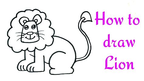 How To Draw A Lion For Kids Lion Drawing Lesson Step By Step Youtube