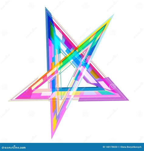 The Star Of Colored Geometric Shapes Stock Vector Illustration Of