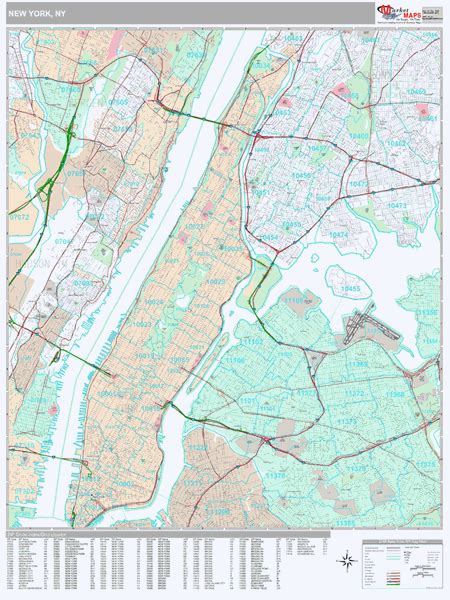 New York New York Wall Map Premium Style By Marketmaps Mapsales