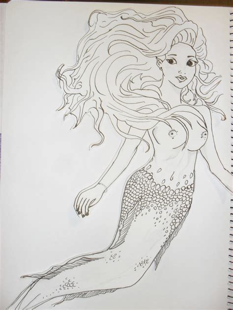 Mermaid Sketch By Tegandodds87 On Deviantart