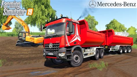Farming Simulator 19 Mercedes Benz Arocs 3245 Dump Truck Moving Dirt