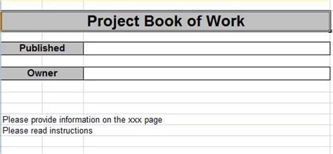 Project Book Of Work Template Download Pm Majik