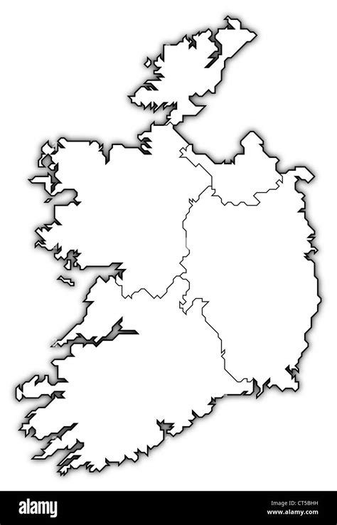 Political Map Of Ireland With The Several Provinces Stock Photo Alamy