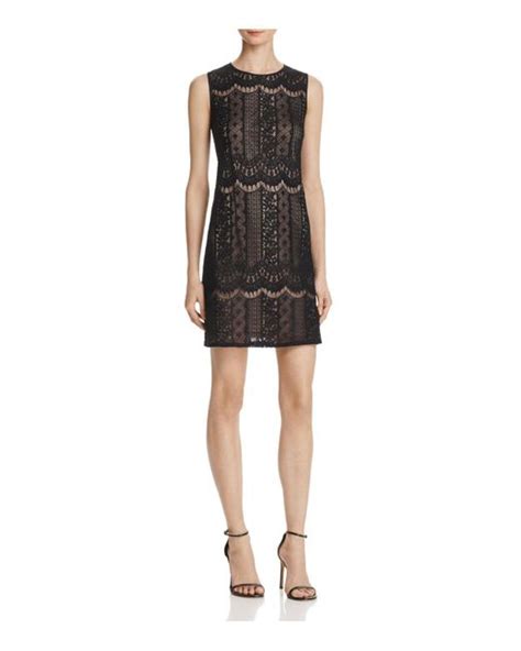 Adrianna Papell Lace Sheath Dress In Black Lyst