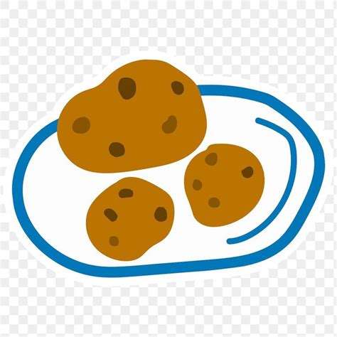 **this sticker is the large 2 inch version that sells for $1/each. Cute chocolate chip cookies doodle sticker with a white ...