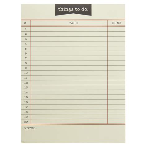 Buy Graphique Library Card To Do List Notepad 150 Tear Away Sheets