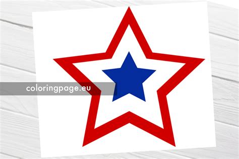 Red White And Blue Star Printable Coloring Page