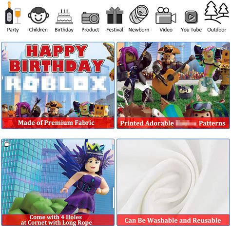 Yanxi Robot Blocks Party Supplies Video Game Birthday Bannerbirthday