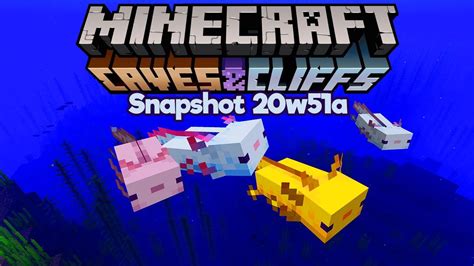 Minecraft 117 Caves And Cliffs Snapshot 20w51a Axolotls Are The Cutest