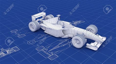 Formula Racing Car Blueprint Stock Photo Picture And Royalty Free