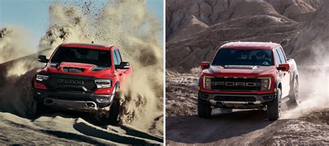 2022 Ram 1500 Trx Barely Beats The 2022 Ford F 150 Raptor In The Battle
