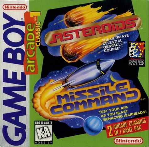 Arcade Classic 1 Asteroids Missile Command Nintendo