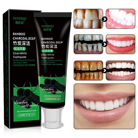 110g Bamboo Charcoal Black Toothpaste Deep Clean Mint Flavor Teeth
