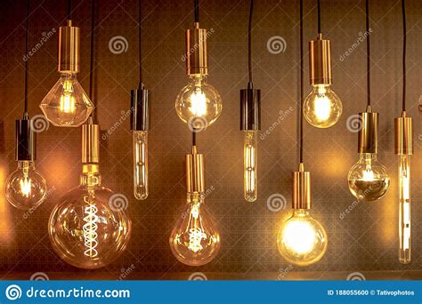 Lighting Decor Designer Light Bulbs Stock Photo Image Of Hanging