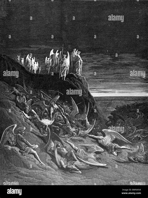Gustave Doré The War In Heaven John Miltons Paradise Lost Black And