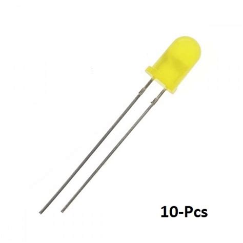 Pack Of 10 5mm Yellow Led Light Emitting Diode Yellow Color Led