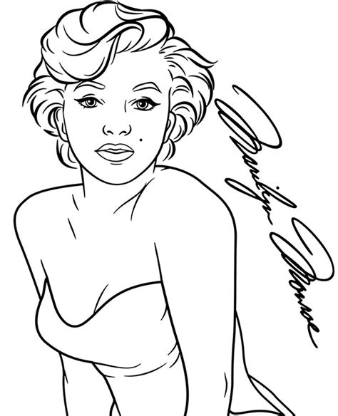 Marilyn Monroe Coloring Page To Print Or Download Pop Star Coloring Home