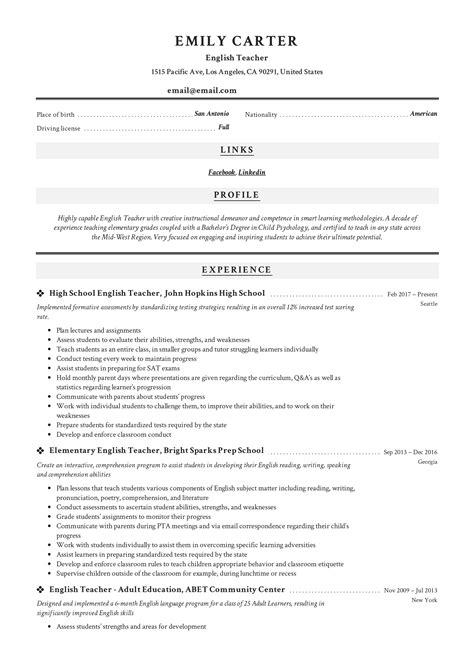 professional resume template with picture