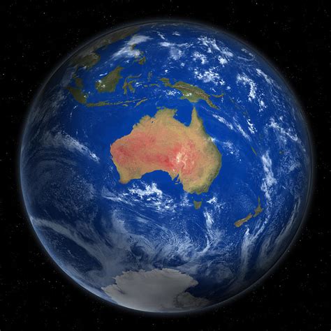Planet Earth From Space Australia Prominent Digital Art