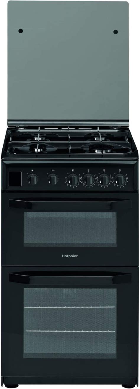 Hotpoint Hd5g00ccbk 50cm Double Oven Gas Cooker Black Uk