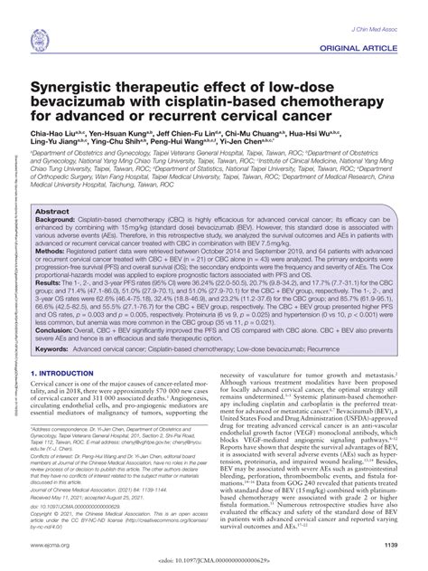 Pdf Synergistic Therapeutic Effect Of Low Dose Bevacizumab With
