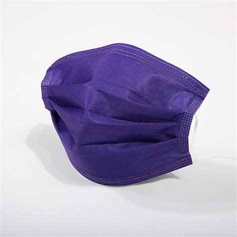 Dark Purple Multicolor Disposable Pure Color Face Mask Adult 3 Ply 50
