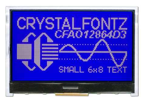 Eol White On Blue 128x64 Graphic Lcd From Crystalfontz