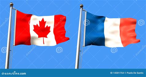 Flag Of Canada And France Stock Illustration Illustration Of