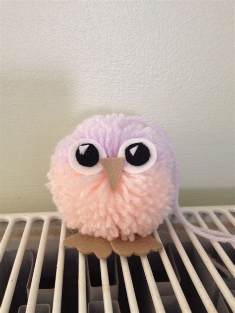 Peach The Pom Pom Owl Pom Pom Owl Owl Crafts Homemade Ts Wizard