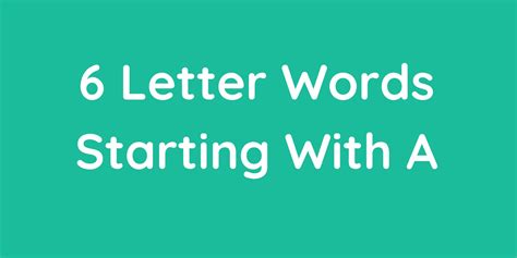 6 Letter Words