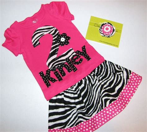 Items Similar To 3 Piece Outfit Girl T Shirt Zebra Print Number Or