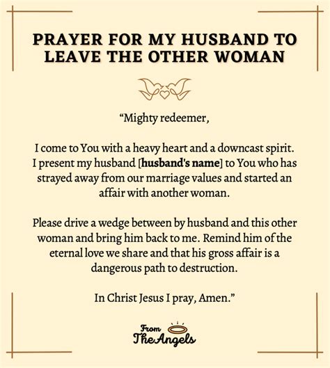 Powerful Prayers For My Husband To Leave The Other Woman