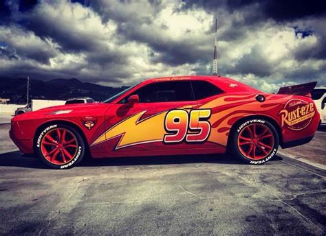 Oh yeah, lightning is ready! / here comes #95. Dodge Challenger in Lightning McQueen wrap - Namaste Car