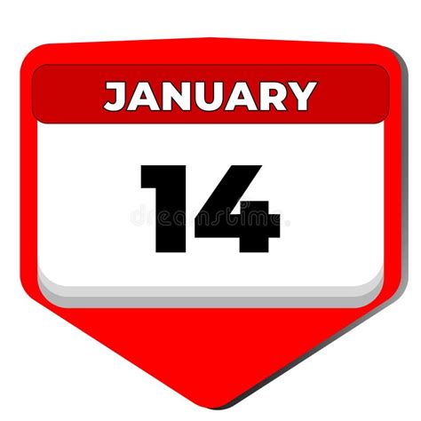 14 January Vector Icon Calendar Day 14 Date Of January Fourteenth Day
