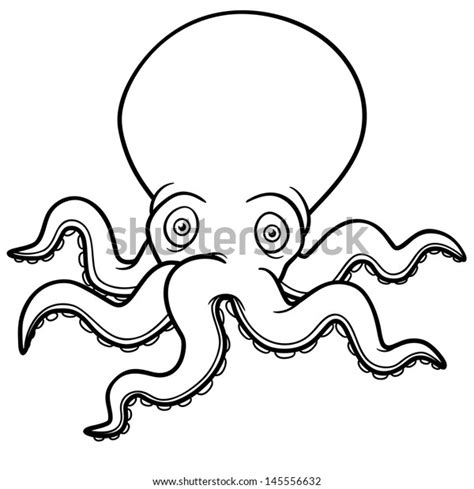 「vector Illustration Cartoon Octopus Coloring Book」のベクター画像素材（ロイヤリティフリー