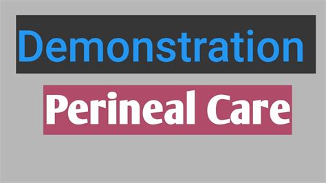 Perineal Careperineal Care Demonstrationchn Demonstration On