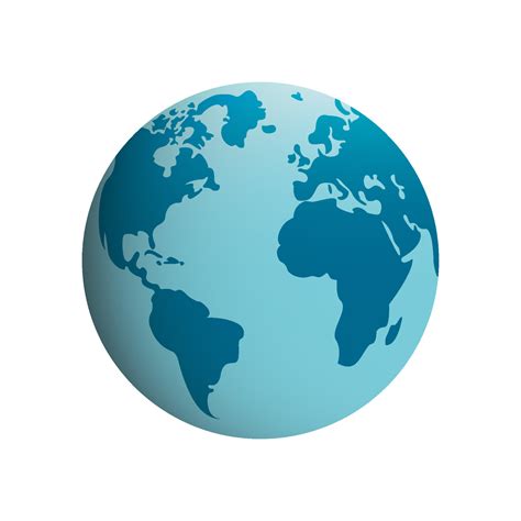 Circle Globe World Blue Cartoon Icon Global Map With Europe America