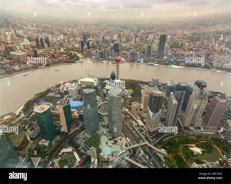 Aerial View Of Shanghai Cityscape China Stock Photo Alamy