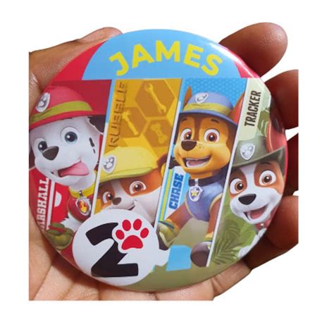 Paw Patrol Character Badges 75mm Buttons Camieroseuk Etsy
