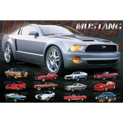 Mustang Evolution Collage Poster History Car 16x20 New