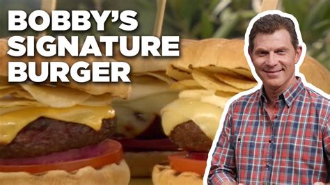 Heat the oil in a large saute pan over high heat. How to Make Bobby Flay's SIGNATURE Crunchburger | Food ...