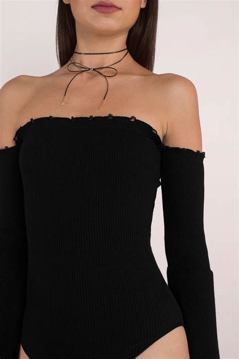 Wildest Lovers Off Shoulder Bodysuit In Black 58 Tobi Us